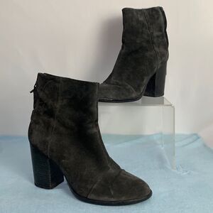 Rag and Bone gray suede heeled ankle booties
